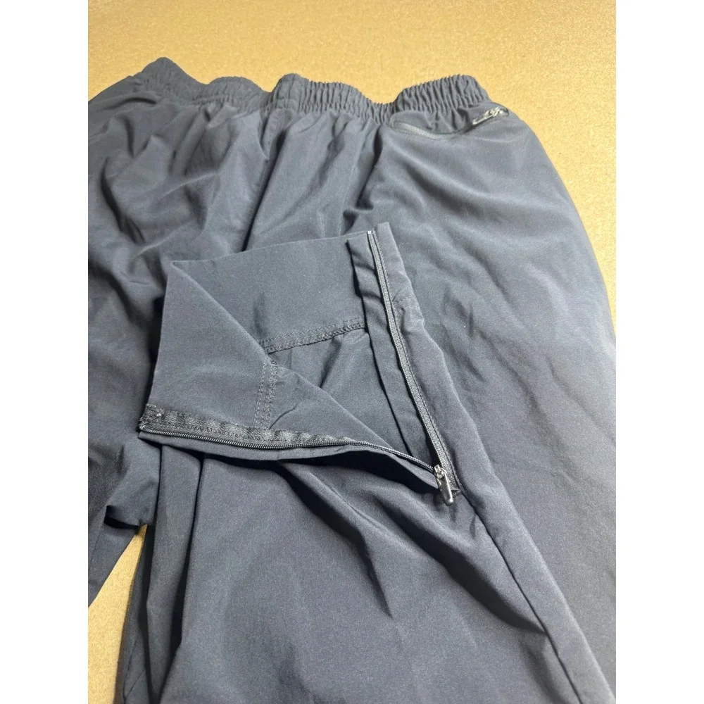 Nike Dri-FIT Mens XL Black Training Running Pants Zipper Pockets Ankle Zips